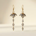Gold Beaded Drop Earrings