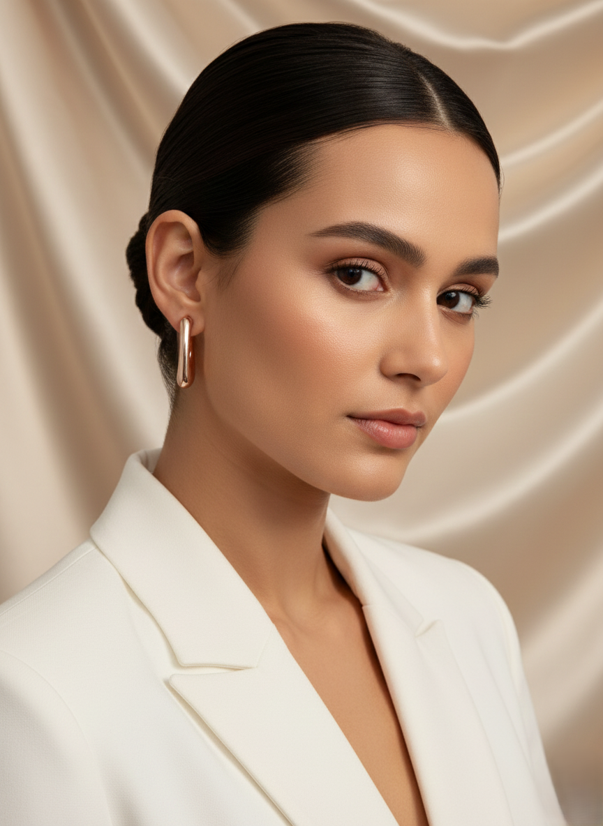 Rose Gold Square Hoops