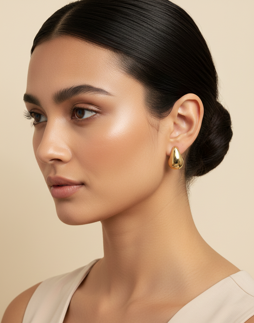 Minimal Teardrop Lightweight Stud Earrings