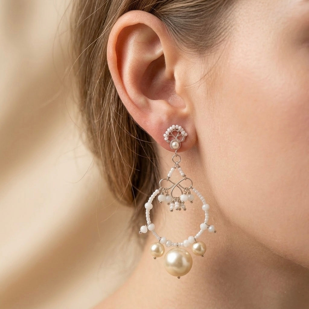 Pearl Halo Earrings