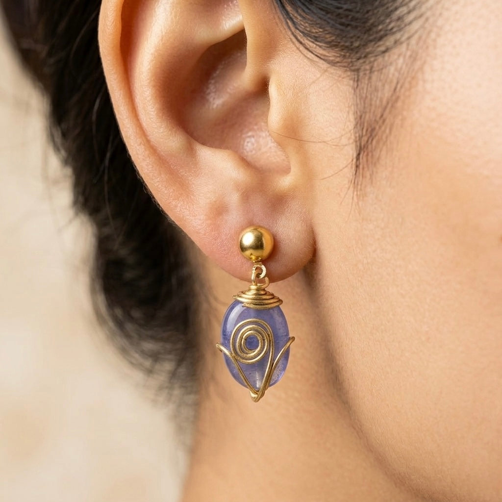 Azure Wire Drop Earrings