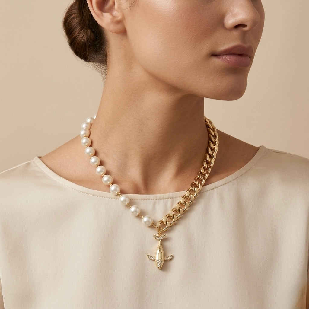 Ocean Pearl Chain Necklace