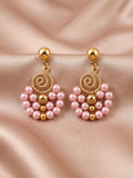 Blush Spiral Statement Earrings