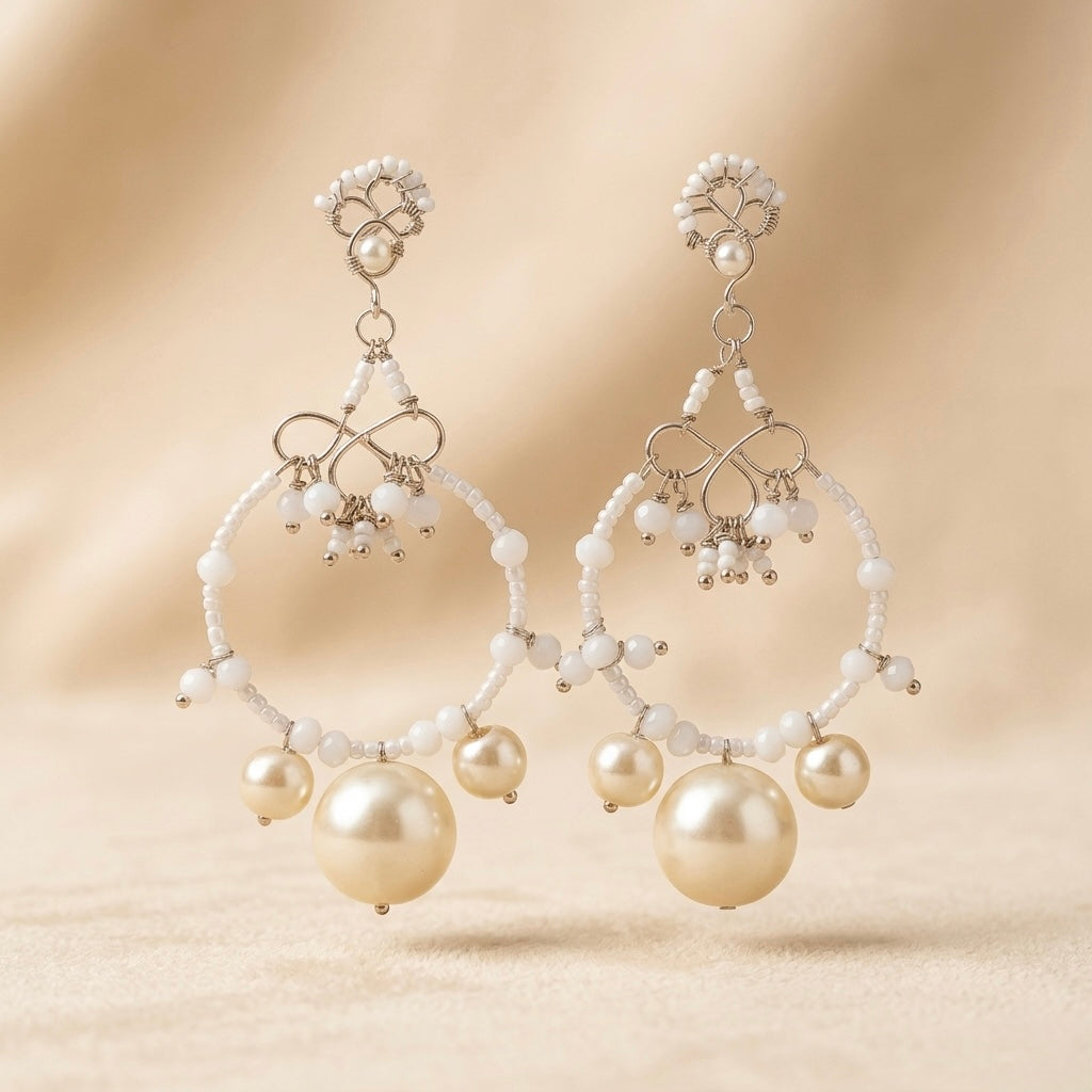 Pearl Halo Earrings