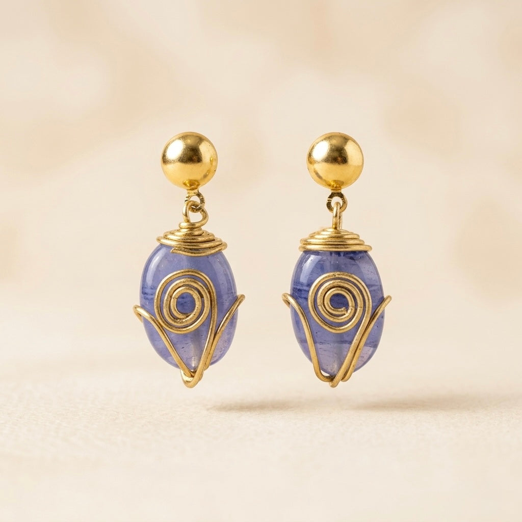 Azure Wire Drop Earrings