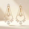 Handmade Pearl Beaded Dangle Earrings