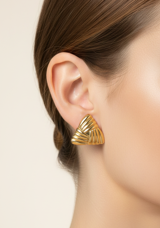 Gold Twisted Knot Anti-Tarnish Stud Earrings