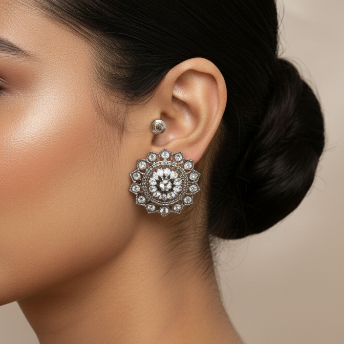 Antique Crystal Stud Earrings