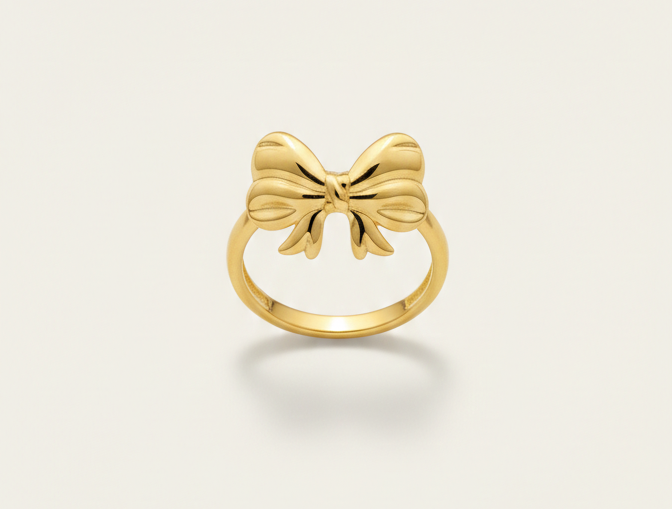 Gold Bow Anti-Tarnish Ring
