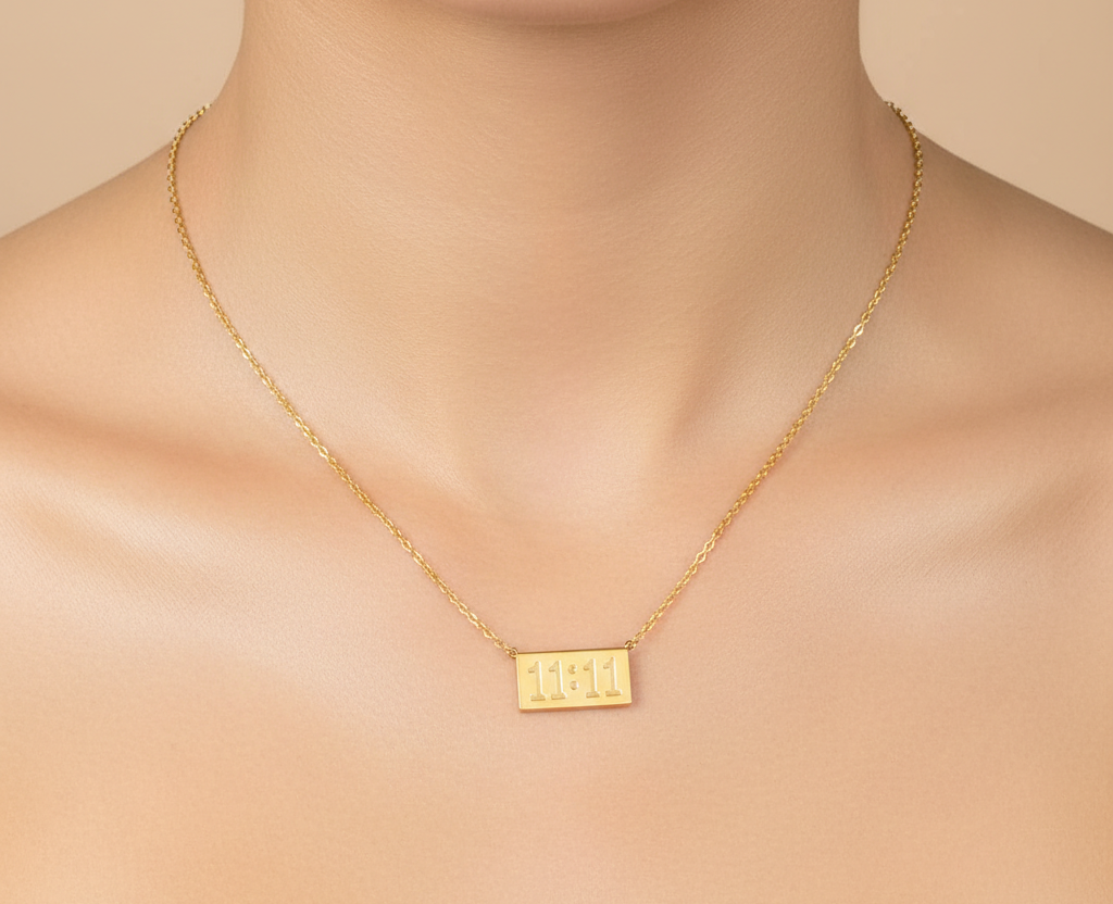 Minimal 11:11 Pendant Necklace
