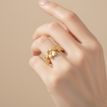 Gold Flower Anti-Tarnish Adjustable Ring