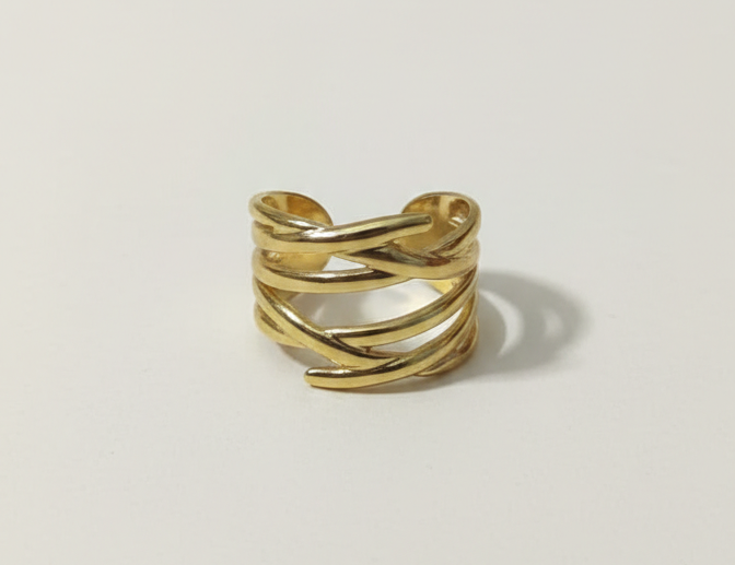Gold Anti-Tarnish Adjustable Wrap Ring