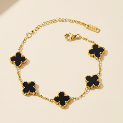 Black Clover Anti-Tarnish Gold Bracelet