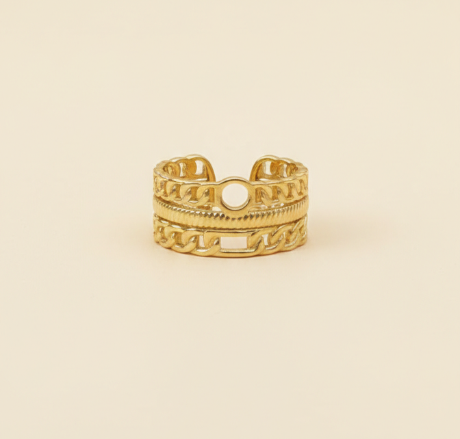 Multi Layer Gold Anti-Tarnish Adjustable Ring