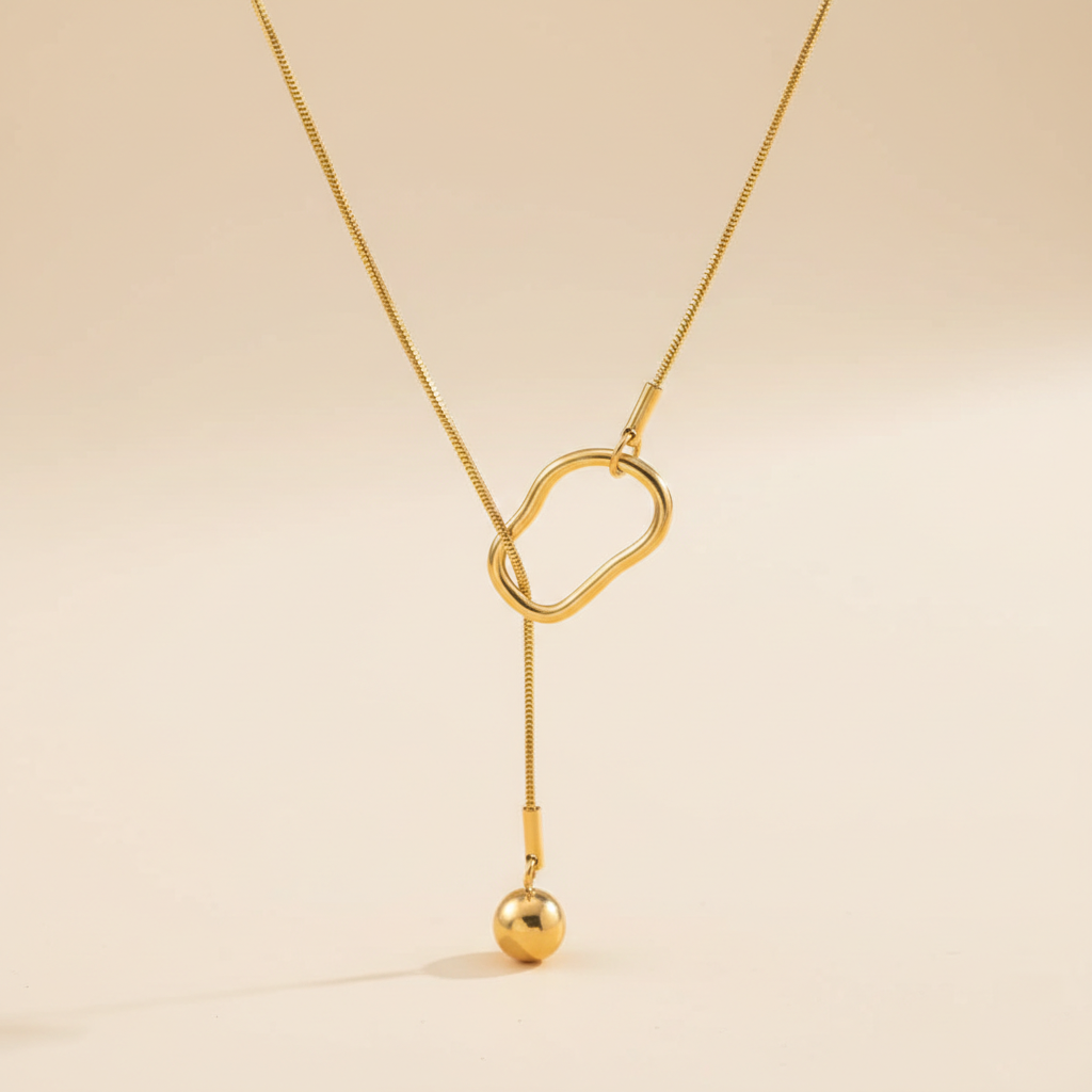 Gold Drop Pendant Necklace