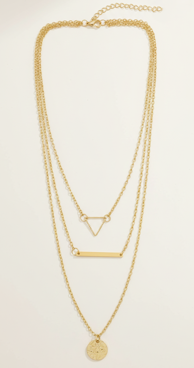 Layered Geometric Charm Necklace