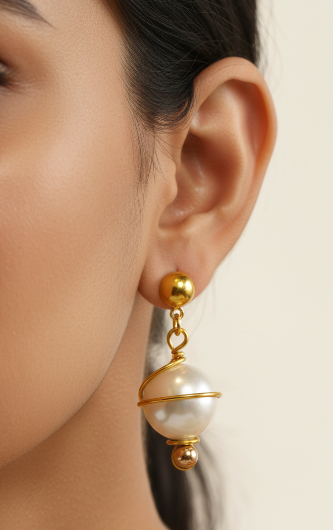 Handmade Pearl Drop Earrings