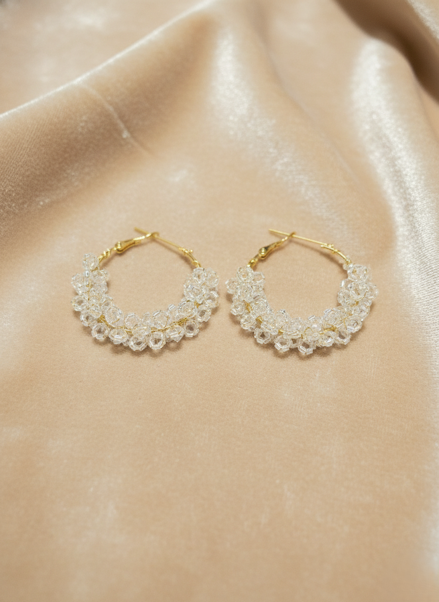 Crystal Bloom Hoops
