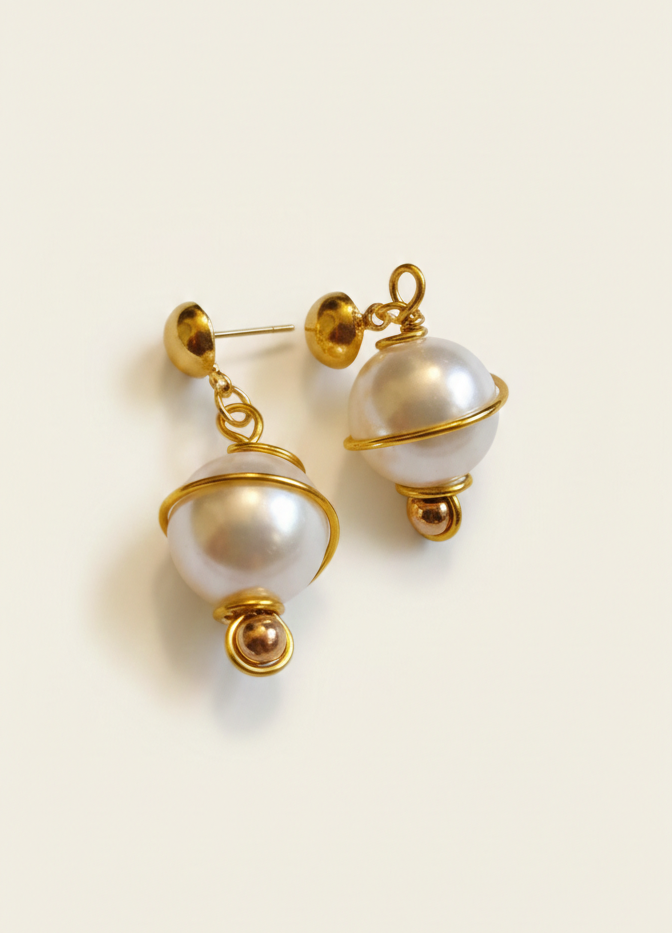 Handmade Pearl Drop Earrings