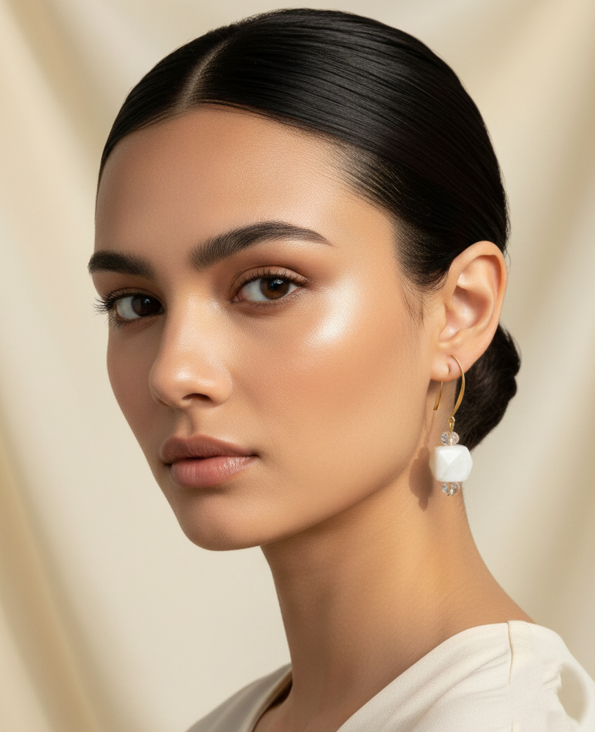 Ivory Cube Drop Earrings