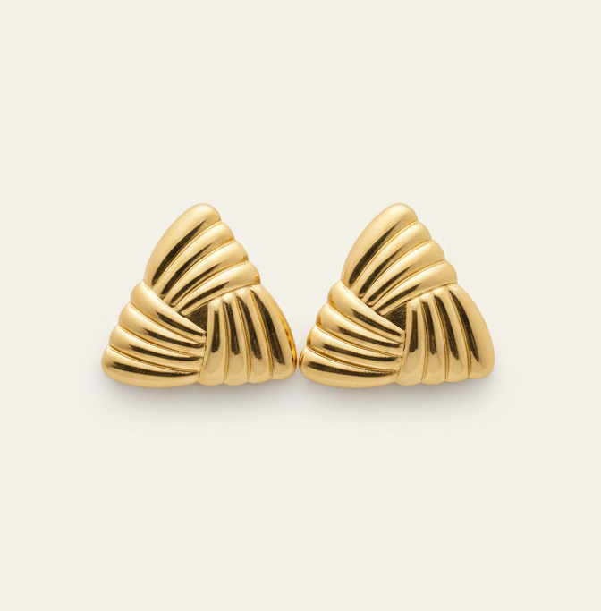 Gold Twisted Knot Anti-Tarnish Stud Earrings