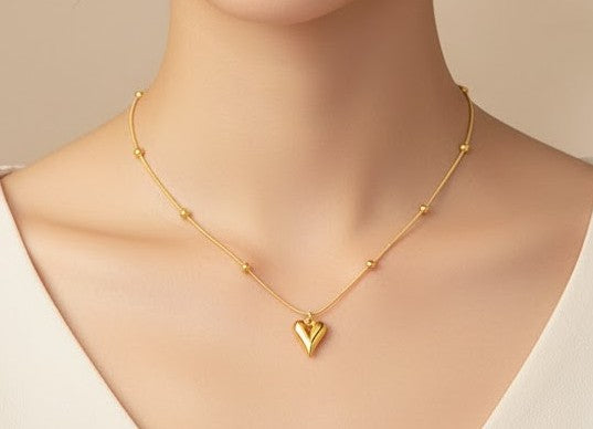 Gold Heart Anti-Tarnish Pendant Necklace